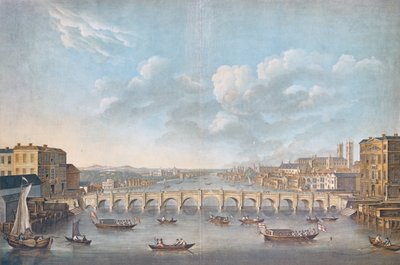 Ansicht der Westminster Bridge, graviert von Pierre Michel Alix, 1799 von French School